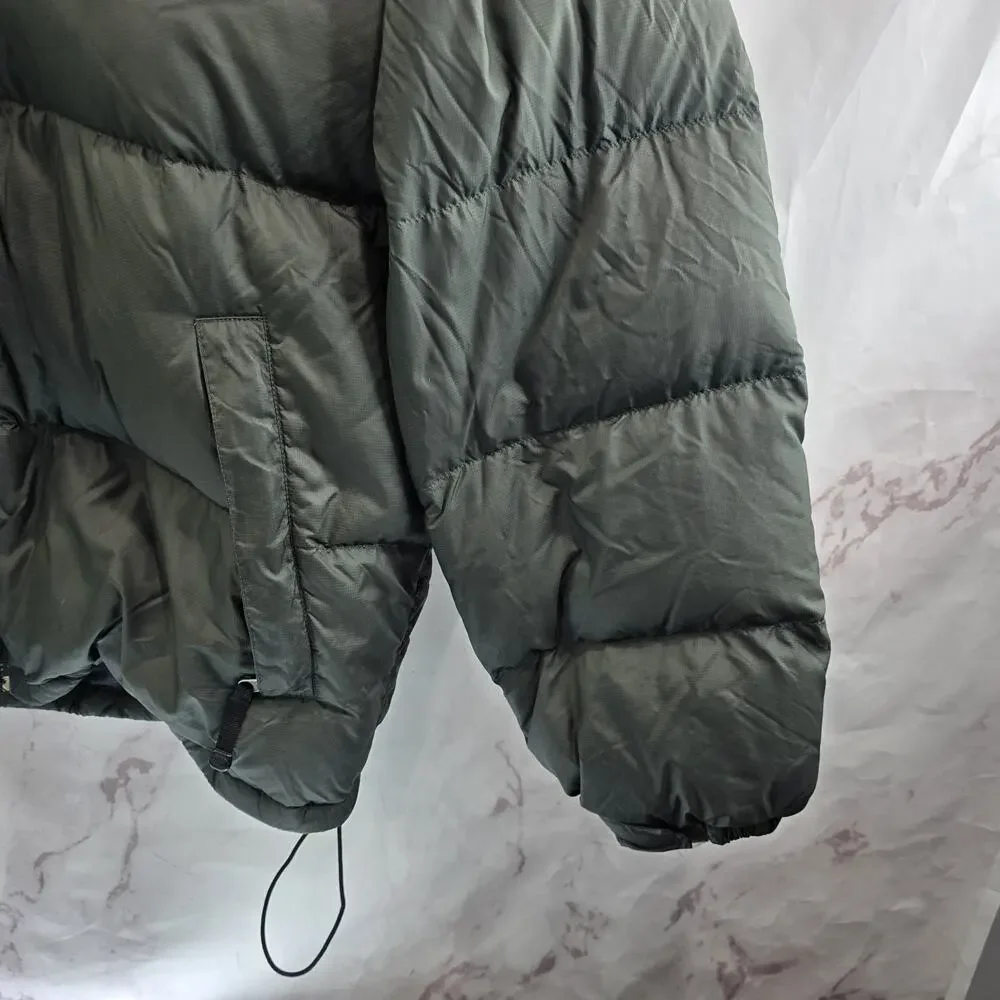 The North Face Jacket Mens 2XL Black Green Goose Down 700 FP Vtg Y2K Coat Nuptse